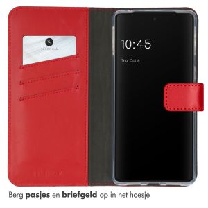 Selencia Echt Lederen Bookcase Google Pixel 7 Pro - Rood