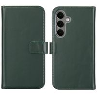 Selencia Echt Leren Bookcase Samsung Galaxy S25 Plus - Groen