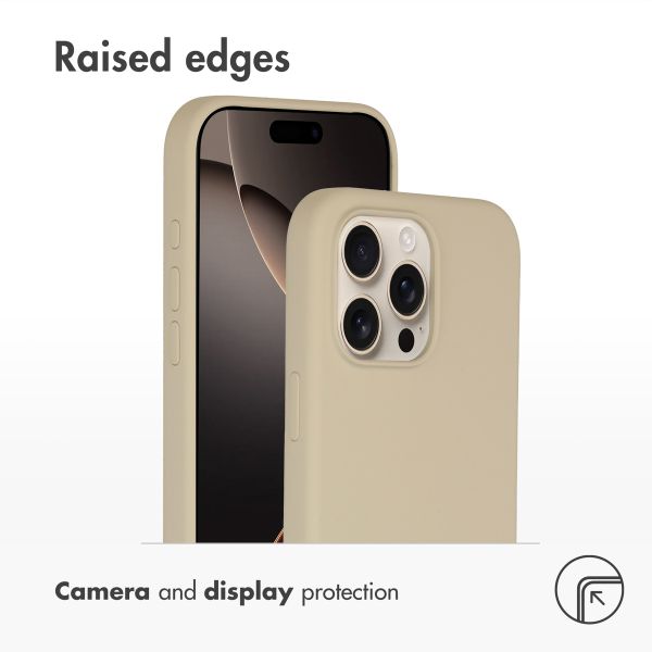 Accezz Liquid Silicone Backcover met MagSafe Apple iPhone 16 Pro Max - Stone