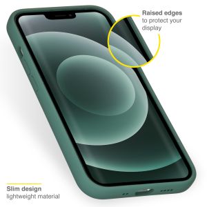 Accezz Liquid Silicone Backcover iPhone 13 Mini - Donkergroen