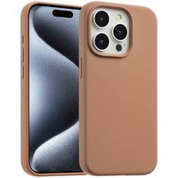 Accezz Liquid Silicone Backcover met MagSafe iPhone 15 Pro - Light Brown