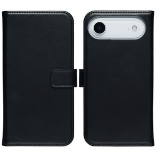 Selencia Echt Leren Bookcase Apple iPhone 17 Air - Zwart