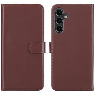 Selencia Echt Leren Bookcase Samsung Galaxy A16 - Donkerbruin