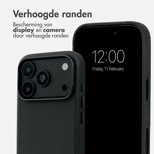 Accezz MagSafe Leather Backcover Apple iPhone 18 Pro / 17 Pro - Onyx Black