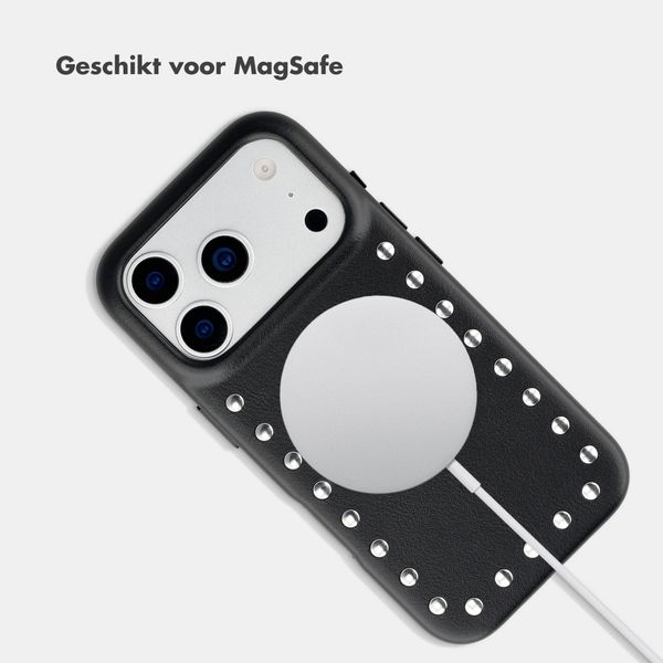 Selencia Studs Backcover met MagSafe Apple iPhone 17 Pro - Velvet Black