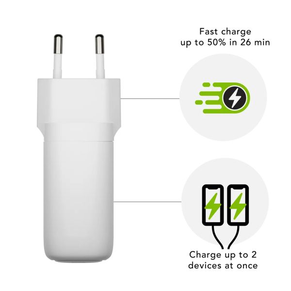 dbramante1928 re-charge | Wall Charger - USB-C 65 Watt + USB-A 18 Watt - Wit