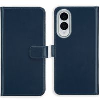Selencia Echt Lederen Bookcase Samsung Galaxy S25 Edge - Donkerblauw
