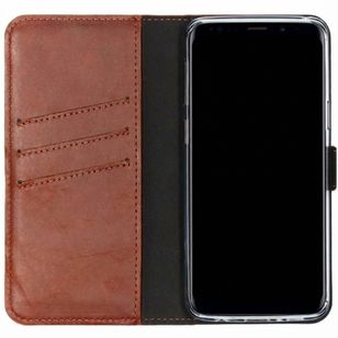 Selencia Echt Leren Bookcase Samsung Galaxy S9 - Lichtbruin