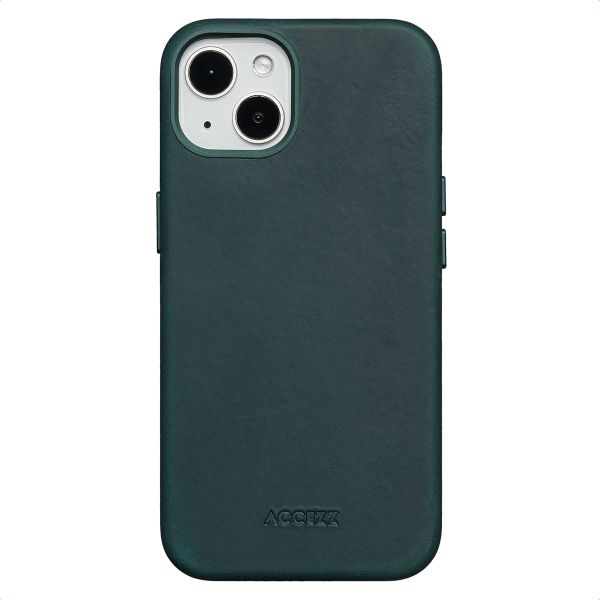 Accezz Vintage Leather Magsafe Backcover iPhone 13 - Smokey Green