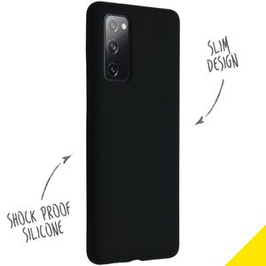 Accezz Liquid Silicone Backcover Samsung Galaxy S20 FE - Zwart