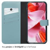 Selencia Echt Leren Bookcase Google Pixel 10 / 10 Pro - Light Blue
