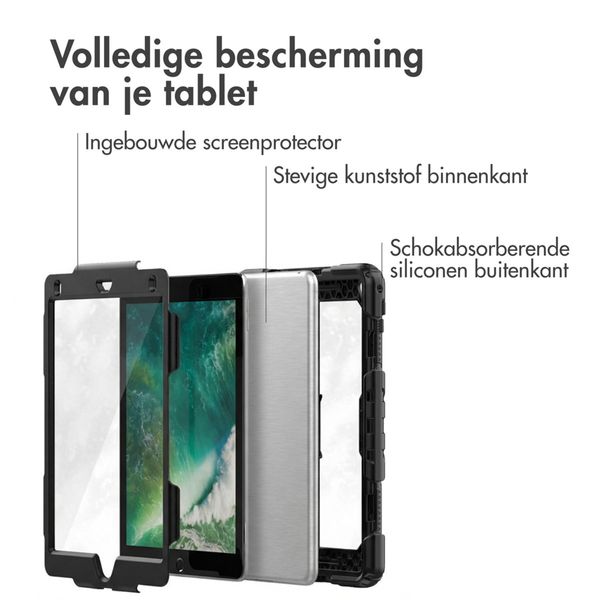 Accezz Rugged Backcover met schouderstrap Apple iPad 6 (2018) 9.7 inch / iPad 5 (2017) 9.7 inch - Zwart