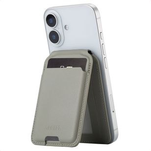 Accezz Leren Wallet met standaard voor MagSafe - Light Grey