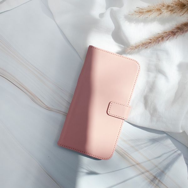 Selencia Echt Leren Bookcase Apple iPhone 12 Mini - Dusty Pink