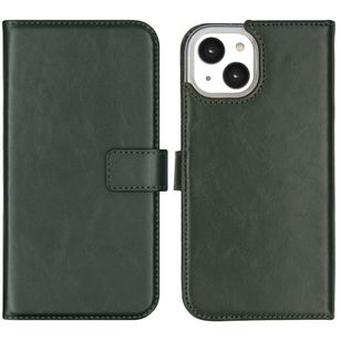 Selencia Echt Lederen Bookcase Apple iPhone 14 - Groen