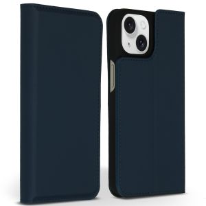 Accezz Premium Leather Slim Bookcase iPhone 15 - Donkerblauw