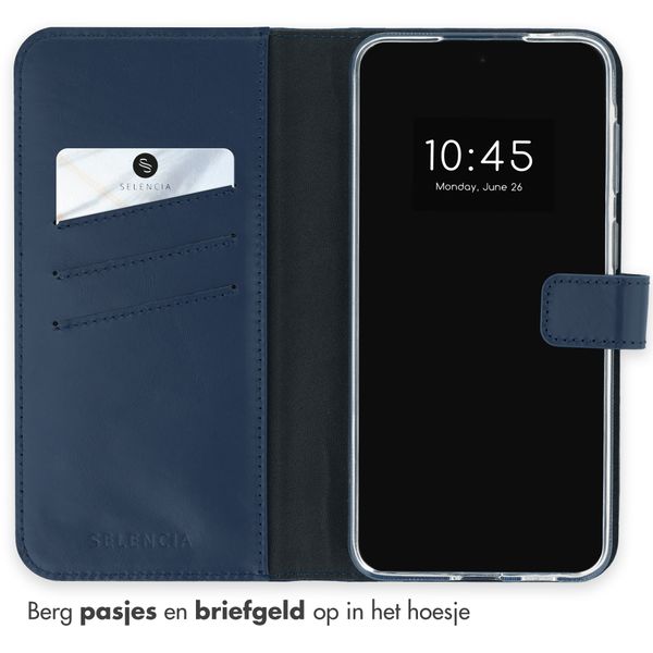 Selencia Echt Leren Bookcase Samsung Galaxy A57 (5G) - Donkerblauw