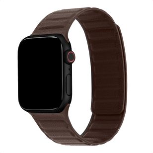 Accezz Magnetisch echt lederen bandje Apple Watch | 38/40/41/42 mm - Chocolate Brown