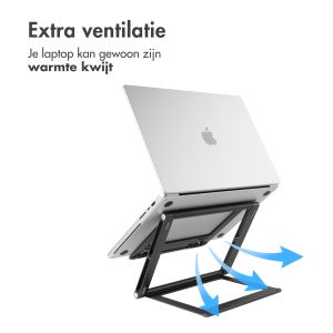 Accezz Origami Laptop Stand - Laptop standaard - Verstelbaar en opvouwbaar - Universeel - Donkergrijs