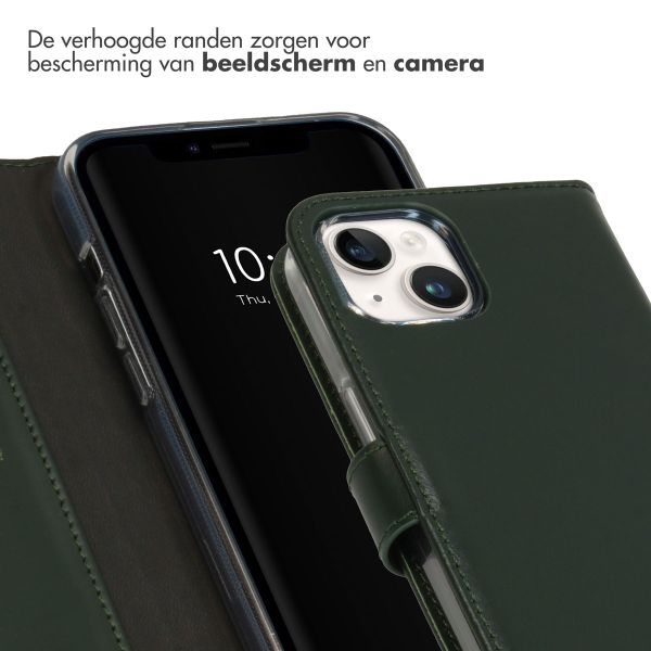 Selencia Echt Leren Bookcase Apple iPhone 15 Plus - Groen