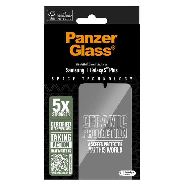 PanzerGlass Ceramic Screenprotector met applicator Samsung Galaxy S25 Plus