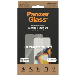 PanzerGlass Ultra-Wide Fit Anti-Bacterial Screenprotector incl. applicator Samsung Galaxy S23 - Zwart