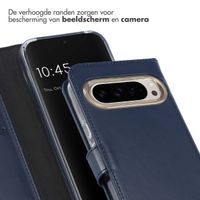 Selencia Echt Leren Bookcase Google Pixel 9 / 9 Pro - Blauw