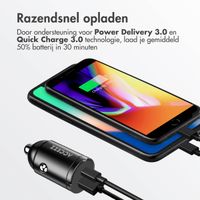 Accezz Autolader | Snellader met 2 poorten - USB-A 30 watt + USB-C 65 watt - Zwart