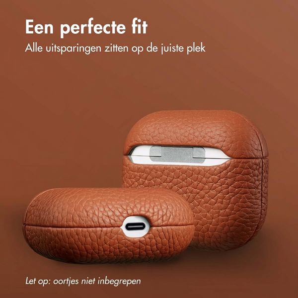 Accezz Echt Leren Case  Apple Airpods 3 - Cognac