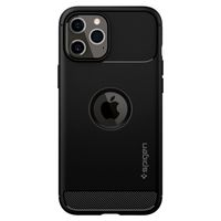 Spigen Rugged Armor Backcover Apple iPhone 12 (Pro) - Zwart