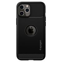 Spigen Rugged Armor Backcover iPhone 12 (Pro) - Zwart