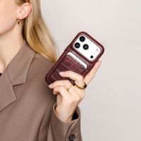 Selencia Croco Pashouder met MagSafe - Burgundy