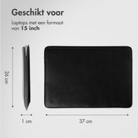 Accezz Leather Laptop hoes Apple MacBook 15 inch - Laptopsleeve - Zwart