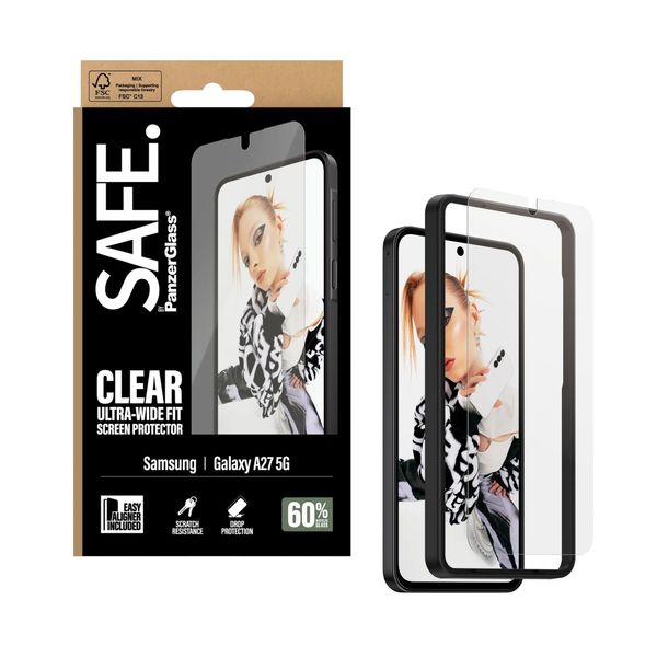 SAFE by PanzerGlass Ultra-Wide Fit Screenprotector incl. applicator Samsung Galaxy A27 (5G)