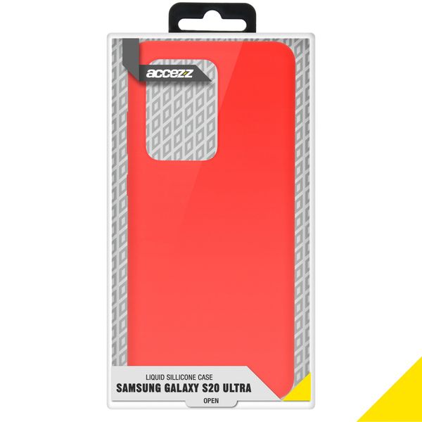 Accezz Liquid Silicone Backcover Samsung Galaxy S20 Ultra - Rood