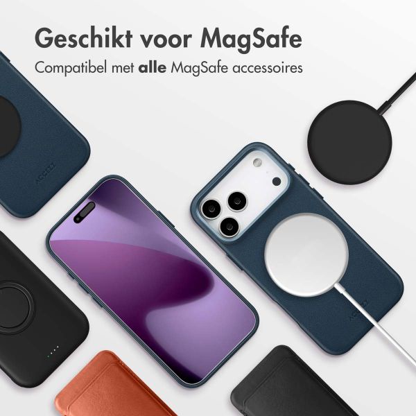 Accezz MagSafe Leather Backcover Apple iPhone 17 Pro Max - Nightfall Blue