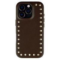 Selencia Studs Backcover met MagSafe Apple iPhone 16 Pro - Cacao Crush