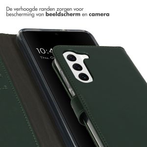 Selencia Echt Lederen Bookcase Samsung Galaxy S23 - Groen