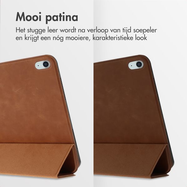 Accezz Leather Trifold Bookcase Apple iPad 11 (2025) 11 inch A16 / iPad 10 (2022) 10.9 inch - Cognac