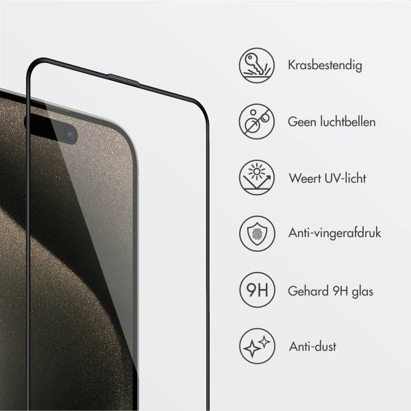 Accezz Gehard Glas Screenprotector + Applicator iPhone 15 Pro