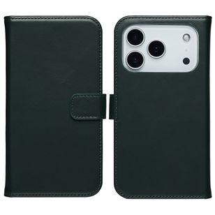 Selencia Echt Leren Bookcase Apple iPhone 17 Pro Max - Groen