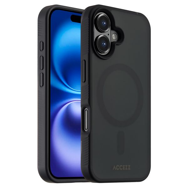 Accezz Rugged Frosted MagSafe Backcover iPhone 16 - Zwart