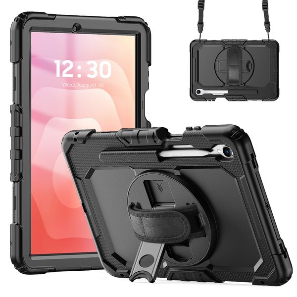 Accezz Rugged Backcover met schouderstrap Samsung Galaxy Tab S11 - Zwart