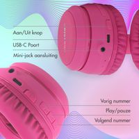 imoshion Draadloze Kinderkoptelefoon LED Light - Decibelbegrenzer - Met AUX kabel - Hot Pink