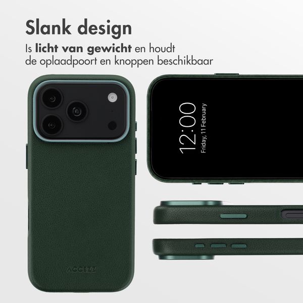 Accezz MagSafe Leather Backcover Apple iPhone 18 Pro Max / 17 Pro Max - Cedar Green