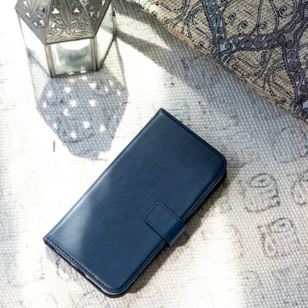 Selencia Echt Leren Bookcase Apple iPhone 12 Mini - Blauw