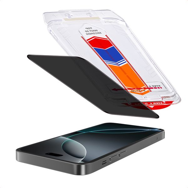 Accezz Gehard Glas Privacy Screenprotector + Applicator Apple iPhone 16 Pro