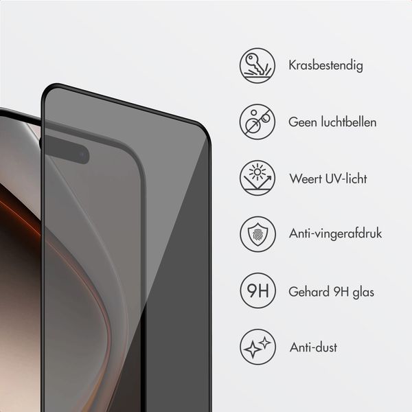 Accezz Gehard Glas Privacy Screenprotector + Applicator Apple iPhone Duo