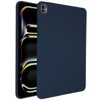 Accezz Liquid Silicone Backcover met penhouder Apple iPad Pro 13 (2024) M4 - Donkerblauw