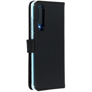 Selencia Echt Lederen Bookcase Huawei P30 - Zwart